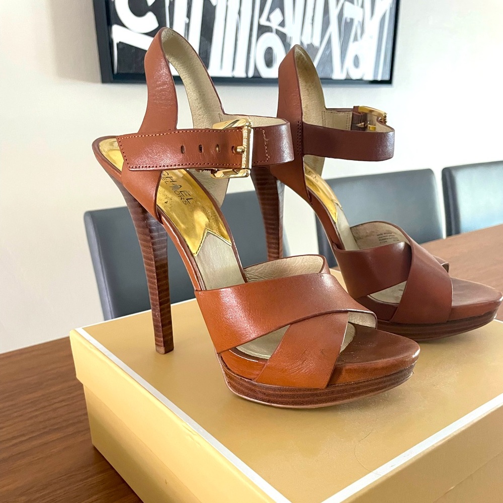 Michael Kors platform heeled sandals. Used twice. Excellent condition
